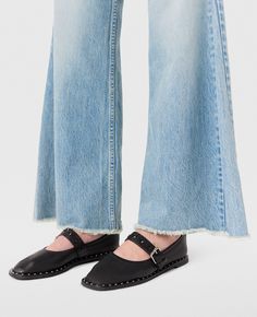 Vegan ballet flats Leather Flats With Studs, Leather Ballet Flats With Studded Outsoles, Leather Ballet Flats With Studded Rubber Outsoles, Studded Ballet Flats, Stella Mccartney Falabella, Boy Outerwear, Star Studs, Midnight Black, Sneaker Wedge