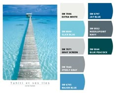 the water is very clear and blue with some color swatches to match it's surroundings