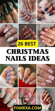 Elevate your Christmas style with 26 festive nail ideas for 2024, showcasing red, white, and green designs accented with glitter. Whether you’re opting for short, easy acrylic nails or elegant gel nails, these fun holiday styles will have you feeling festive. Explore different nail shapes like square, round, and almond to create a chic and classy holiday look with a bit of sparkle. Red Green White Nails, Different Nail Shapes, Spring Nail Designs