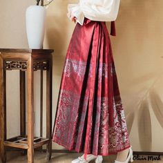 Olivia Mark - High-Waisted Pleated Horse Face Skirt - Traditional Chinese Hanfu for Young Adults Skirt Traditional, Face Skirt, Traditional Chinese Hanfu, Horse Face, Chinese Hanfu, Traditional Chinese, Olivia Mark, High Waisted, Skirt