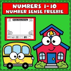 the number sense worksheet for numbers 1 - 10 with a bus and house