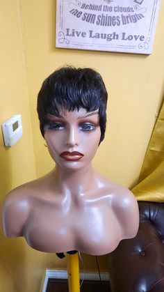 Pixie Cut Short, Natural Brown Hair, Cheap Wigs, Braided Cornrow Hairstyles, Short Natural Hair, Hair Pixie, Pixie Cut Wig, Wig Caps, Cornrow