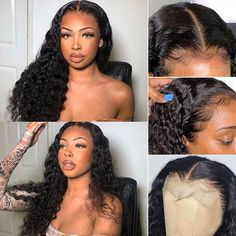 Arabella-Experienced More Than 10 Years in Human Hair Field. Shop Here For Human Hair Wigs Deep Wave 4x4 lace Wig To Bloom Your Beauty!Human Hair Wigs.Deep Wave Wigs .Lace Front Wig.Lace Wigs.Lace Frontal Wig.4x4 lace Wigs.Shipping Free. >>>Order Now!UP TO 50%OFF. Bougie Hair, Real Hair Wigs, Human Hair Color, Waves Curls, Short Curly Wigs, Curly Hair Wig, Deep Wave Hairstyles, Curly Human Hair Wig, Beautiful Wigs