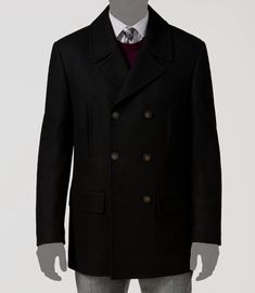 $350 Ralph Lauren Men's Black Luke Double Breasted Peacoat Coat Jacket Size 48R Description Double-breasted six-button closure Fully lined Heavyweight fabric Imported Two slit pockets at front; two flap pockets at front Dry clean Shell: wool/polyester; upper body lining: polyester/rayon; lower body lining, sleeve lining and filling: polyester About Us We sell only 100% authentic clothing from new with tags to gently used. We have a 100% authentic or money back guarantee on every item we sell. Items are listed daily so make sure to put us on your favorite! Most of our items come from a nationwide high end dept store. We have been in business for over 10 years selling tens of thousands of designer items. We strive to meet your designer needs at a quality price! Payment Shipping Returns Payme Black Peacoat, Peacoat Men, Black Overcoat, Plaid Peacoat, Peacoats, Ralph Lauren Mens, Wool Peacoat, Unisex Baby Clothes, Double Breasted Suit Jacket