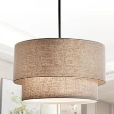 Modern Duel-Tone Drum Shade Ceiling Lamp For Dinette - White/Flaxen/Black Flaxen Single Hanging Light, Table Pendant Light, Pendant Ceiling Lamp, Hanging Fixture, Drum Pendant, Metal Hanging Lights, Style Noir, Suspension Lamp, Modern Pendant Light