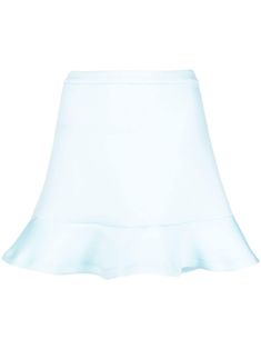 aqua blue stretch-design A-line skirt ruffled trim rear zip fastening thigh-length Chloe Descendants, Organza Midi Skirt, Ruffle Skirts, Mini Skirt Blue, Princess Skirt, Skirt Fits, Black Midi Skirt, White Skirt, Exposed Zipper