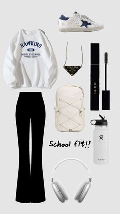 Cute casual school outfit!! #outfit #outfitinspo #schooloutfit Cute Simple Outfits For School, Everyday School Outfits, Cute Middle School Outfits, First Day Outfit, Middle School Outfits, Look Legging, Looks Pinterest