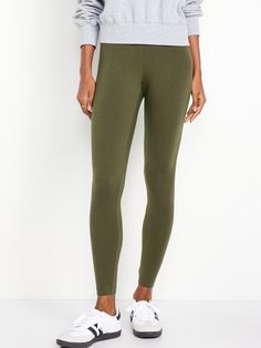 perfect for layering elasticized waistband pull-on style sits at belly button fitted hip and thigh skinny leg hit at ankle 27" regular inseam 25" petite inseam 31" tall inseam models are approx.  5'9" and wear sizes s (4), l (12), and xl (18)machine wash according to the care instruction label