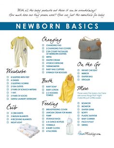 a baby's new born basics poster