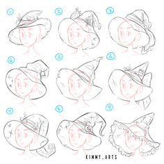 how to draw hats for children with step by step instructions on how to draw them