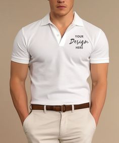 Fitted Cotton Polo Shirt With Branding, White Short Sleeve Polo Shirt With Letter Print, Cotton Polo Collar T-shirt With Letter Print, Casual White Polo Shirt With Branding, White Cotton Polo Shirt With Branding, White Polo Collar T-shirt With Relaxed Fit, White Polo Collar Cotton T-shirt, White Cotton T-shirt With Custom Logo, White Cotton Polo Collar T-shirt