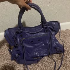 Extremely Rare Deep Purple Balenciaga Bag Which Took Forever To Find. I Absolutely Love This Bag But I Never Use It . Bags Purple, Balenciaga Bag, City Bag, Purple Bags, Balenciaga City Bag, Deep Purple, Color Purple, Balenciaga, Love This