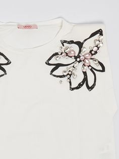 T-shirt T-shirt from Liu-JoComposition: 95 Co 5 Ea Palm Embroidery, Italian Luxury Brands, Hem Blouse, Kenzo Kids, Stone Work, Abaya Fashion, Stella Mccartney Kids, Italian Luxury, Luxury Shop