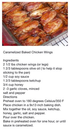 the recipe for baked chicken legs is shown