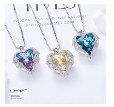 THE PERFECT GIFT FOR VALENTINES DAY, MOTHERS DAY, CHRISTMAS, BIRTHDAY, WEDDING AND ANNIVERSARY! Grab your Discounted Crystal Angel Heart Pendant & Earrings while the store LAUNCH DISCOUNT is on. Once we reach 100-unit sales, we will be increasing the price back up to $139.99. This is absolutely a great gift! Only 500 Being Made. Get yours today while it's still available! Love can't be described.It has no shape, it has no form.Love is not an object.Love does not conform. This is a special Swarov Luxury Crystal Necklace With Sparkling Stones As Gift, Luxury Crystal Necklaces For Gift, Luxury Crystal Necklaces With Jewels As Gift, Cheap Nickel-free Crystal Jewelry, Luxury Crystal-embellished Jewelry As A Gift, Swarovski Heart Necklace, Ocean Pendant, Copper Gifts, Crystal Angel