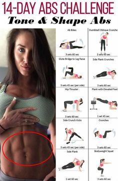 a woman is showing how to do an abs challenge