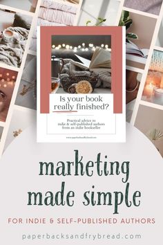 an advertisement for the book marketing made simple, with images of books and candles on it