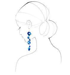 a drawing of a woman's profile with blue earrings