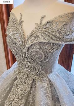 Glamorous Silver Ball Gown For Wedding, Silver Gown For Prom Banquet, Silver Gown For Prom Season Banquet, Silver Gown For Prom Season Banquets, Silver Gown For Banquet During Prom Season, Silver Ball Gown For Party, Glamorous Silver Ball Gown, Glamorous Silver Ball Gown For Prom, Silver Glamorous Ball Gown For Prom