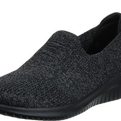 Rubber Sole Black Comfortable Synthetic Walking Shoes, Comfortable Black Synthetic Walking Shoes, Black Casual Sneakers With Textured Footbed, Casual Black Sneakers With Textured Footbed, Black Slip-on Synthetic Walking Shoes, Black Synthetic Slip-on Walking Shoes, Skechers D'lites, Skechers Shape Ups, Black Casual Shoes