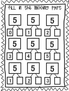 Students will find the missing number to complete the number bond. Students will focus only on part-part-whole to make 5. Number Bonds Worksheets, Number Bonds To 10, Number Bond, Eureka Math, Math Graphic Organizers, Math Centers Middle School, Math Number Sense, Number Bonds, Numbers Kindergarten