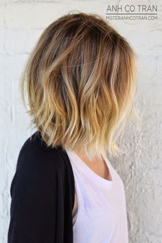 balayage blonde brunette caramel Blonde Ombre Short Hair, Edgy Bob, Short Ombre Hair, Wavy Bob Hairstyles, Ashley Tisdale, Hair Life, Katie Holmes, Emma Stone