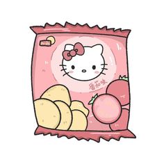 a hello kitty bag filled with fruit and vegetables