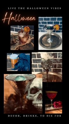 Picture of 8 different Halloween Cocktails. Cherry Syrup, Cherry Cocktail, Party Starters, Unique Cocktails, Halloween Cocktails, Black Food, Angostura Bitters, Irish Whiskey, Delicious Cocktails