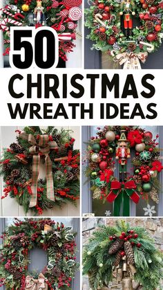 Christmas Wreaths Decorations, Christmas Wreath Theme Ideas, Artificial Wreaths Christmas, Diy Christmas Wreaths Ideas With Ribbon, Xmas Wreaths Ideas How To Make, Decorated Christmas Wreaths, Themed Christmas Wreaths, Christmas Decoration For Door, Decorated Wreaths Christmas