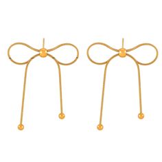 Adorn your ears with the Bow-tiful Earrings, where charm meets class in an irresistible bow design. These cute yet refined earrings bring a playful twist to your accessory collection, ensuring you stand out with a touch of whimsical flair. Meticulously crafted from 18K gold-plated stainless steel, the Bow-tiful Earrings are designed for both style and durability. Their radiant finish and delightful bow shape make them a perfect choice for adding a bit of sparkle to any outfit, whether you're dre Butterfly Knot Drop Earrings, Dangle Bow Earrings For Gift, Decorative Bow Drop Earrings, Butterfly Knot Drop Earrings For Gift, Decorative Bow Drop Earrings As Gift, Decorative Bow Drop Earrings For Gift, Gift Drop Earrings With Decorative Bow, Bow Design, Earring Necklace