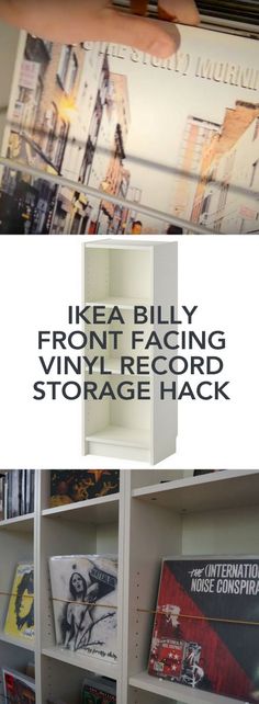 the front facing vinyl record storage hack