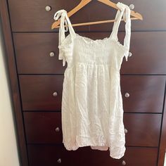 Brand New; Never Worn Fits Very Short- I’m 5’2 Daytime Mini Dress With Tie Straps, Casual Flowy Mini Dress With Tie Straps, Casual White Mini Dress With Tie Straps, Dresses Shein, Shein Dress, Shein Dresses, Doll Dress, Colorful Dresses, Color White