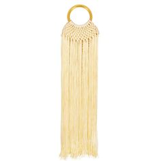 Ivory Sophie Bag | Macrame Fringe Bag with Bangle Handle | BuDhaGirl Bohemian Crochet Bag With Bamboo Handle, Bohemian Straw Bag With Round Handle, Beige Bohemian Crochet Bag With Bamboo Handle, Bohemian Beige Crochet Bag With Bamboo Handle, Fringe Bags, Gold Bangle, Perfect Bag, Eye Catching Colors, Lipsticks