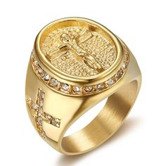 Christian Ring Son of God Cross Rings, Jesus Cross, Mens Crosses, Men's Wedding Ring, Cross Ring, Bling Rings, Jesus On The Cross, Hip Hop Jewelry, Cross Jewelry