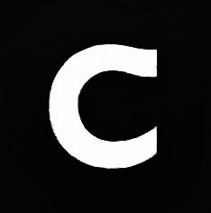 the letter c is made up of white letters