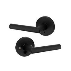 two black handles on a white wall