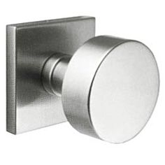 an image of a chrome door knob on a white background