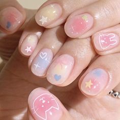 Hello Nails, Simple Gel Nails, Blush Nails, Soft Nails, Kawaii Nails, Halloween Nail