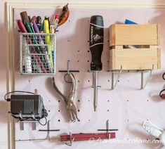 Craft room tool storage Organizing Fabric Scraps, Room Pegboard, Easy Home Organization