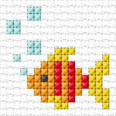 an image of a pixel style pattern with different colors and shapes on the bottom half of it