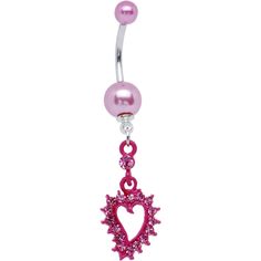 Product Details Celebrate a season for sweethearts with the colorful faux pearls and textured cutout heart on this flirty and feminine bright pink accented belly ring. Specifications 14 Gauge (1.6mm), 7/16" (11mm), 316L Surgical Grade Stainless Steel, Acrylic Balls Heart Cut Out, Pearl Heart, Belly Button Piercing, Belly Ring, Belly Rings, Bright Pink, Faux Pearl, Cut Out, Stainless Steel