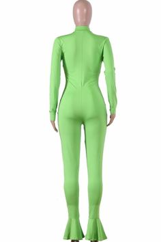 Street Solid Zipper Milk. Long Sleeve O Neck Jumpsuits Trendy Stretch Jumpsuits And Rompers With Zipper Closure, Green Long Sleeve Stretch Unitard, Green Stretch Long Sleeve Unitard, Casual Fitted Bodysuit With Zipper, Spring Long Sleeve Unitard In Solid Color, Spring Long Sleeve Unitard, Stretch Bodysuit With Zipper Closure, High Stretch Long Sleeve Bodysuit With Zipper Closure, High Stretch Long Sleeve Bodysuit With Zipper