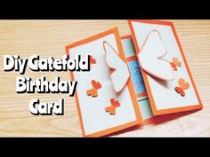 an open card with the words diy gatefold birthday card