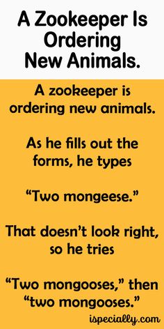 the zookeeper's new animals poster is shown in black and white, with an orange background