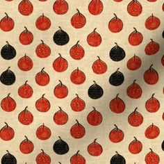 a white background with black and red cherries on it's sides, all over