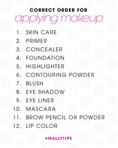 You know you've always wondered--what's Mally's definitive order for makeup application? Well, here you go, Mallynistas! Order For Makeup, Microblading Aftercare, Matte Make Up, Skincare Sephora, Makeup Workshop, Makeup Order, Makeup Brushes Guide, Makeup Artist Tips, Makeup Help