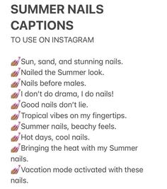 the instructions for how to use summer nails in instagrams on instagram com