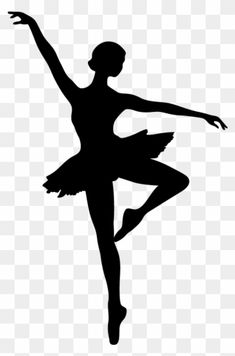 a black and white silhouette of a ballerina