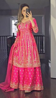 #ad Great shopping ideas for New Bollywood Style Festive Wear And Party Wear Designer Salwar Kameez Dupatta, Fashion Party Clothing Pink Sharara Suit, Sharara Outfits, Pakistani Dresses Party, Pink Sharara, Sharara Designs, Full Sleeve Top, Bollywood Dress, Salwar Dress, Suit For Women