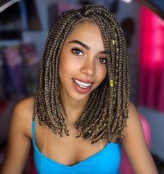 Braided Lob with Accents Braided Bob Box Braids Shoulder Length, Box Braid Bob Shoulder Length, Shoulder Length Box Braids, Short Box Braids Bob, Purple Box Braids, Burgundy Box Braids, Ombre Box Braids, Box Braids Bob, Black Box Braids